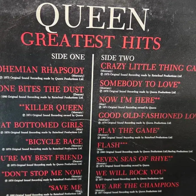 [BUNJANG] Queen Pop Music LP / 퀴 qeen.  팝송 LP   미련