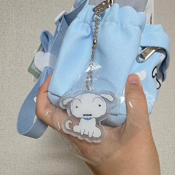 [BUNJANG] Crayon Shin-chan Snow-white Dog Plush Keychain Backpack Charm / 짱구는 못말려 흰둥이 키링 백팩