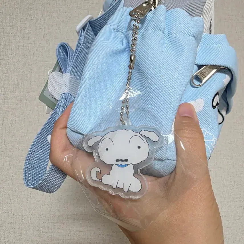 [BUNJANG] Crayon Shin-chan Snow-white Dog Plush Keychain Backpack Charm / 짱구는 못말려 흰둥이 키링 백팩 가방 신상