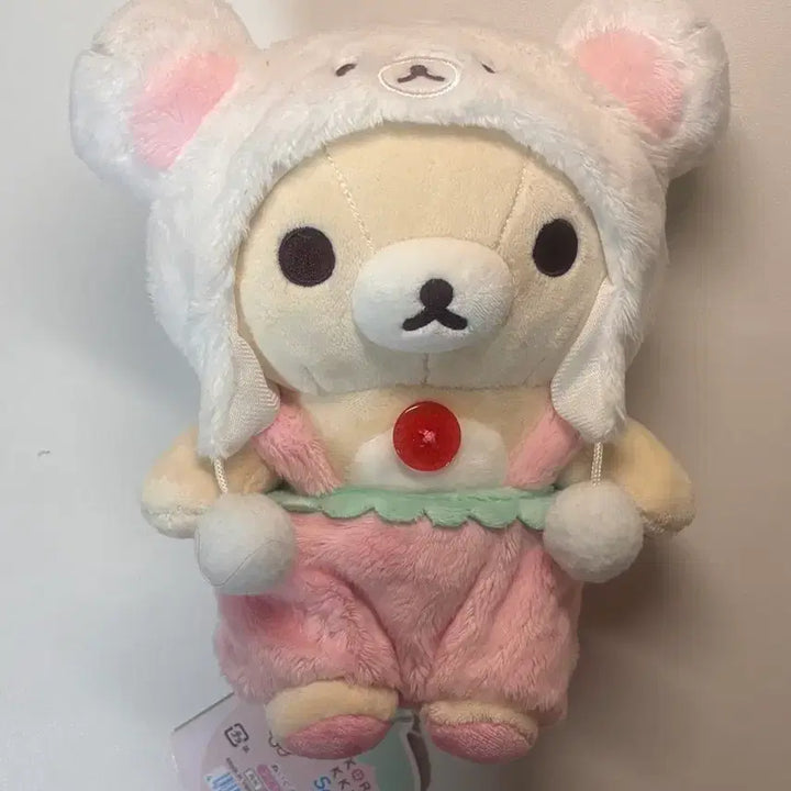 [BUNJANG] Rilakkuma Strawberry Costume Rare Vintage Doll / 코리락쿠마 딸기 코스튬 곰돌이 희귀 고전 인형