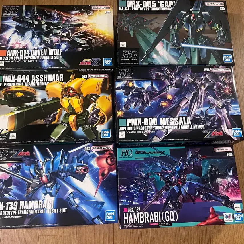 [BUNJANG] HG Titans Mobile Suits Bundle Set / HG 티탄즈 앗시마 갸프랑 멧사라 함브라비 등