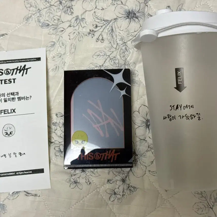 [BUNJANG] Stray Kids SKZ-REPLAY Dissonance Popup Store Felix L-Holder, Receipt, Reusable Cup Set / 스키즈 디스앤댓 팝업 입장특전 필릭스