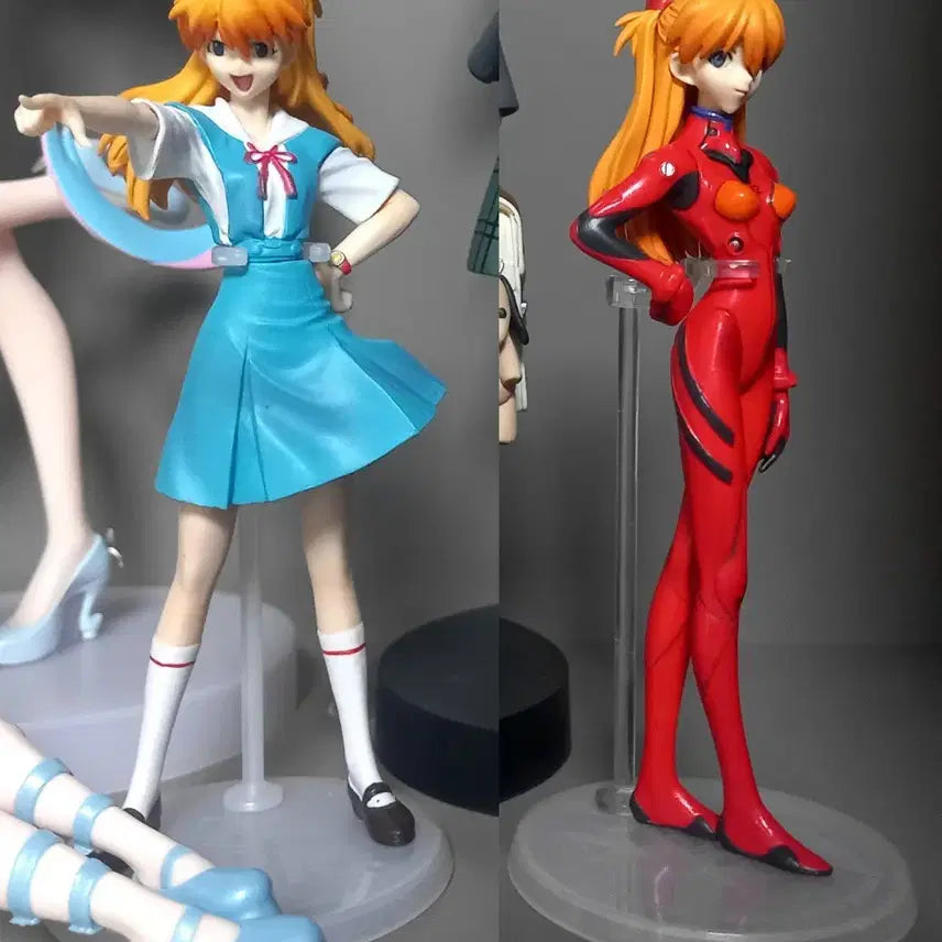 [BUNJANG] Evangelion Asuka Langley School Uniform Suit Figure Bundle Set / 에반게리온 아스카 랑그레이 포트레이트 교복 수트 피규어 일괄