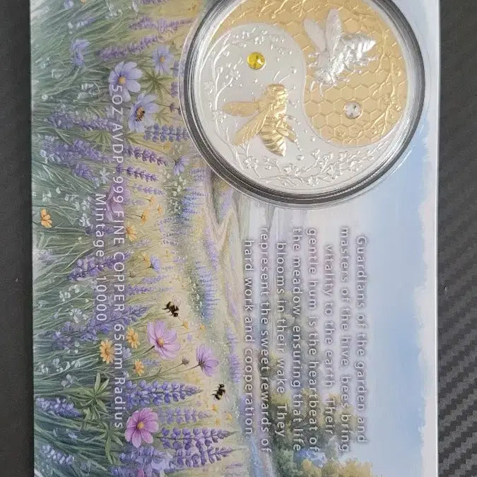 [BUNJANG] US Mint Harmony Bee 5oz Silver &amp; Gold Guild Round / 하모니 비 퓨어 실버 &amp; 골드 길드 5온스 메달