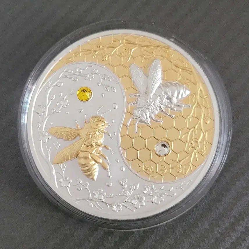 [BUNJANG] US Mint Harmony Bee 5oz Silver &amp; Gold Guild Round / 하모니 비 퓨어 실버 &amp; 골드 길드 5온스 메달