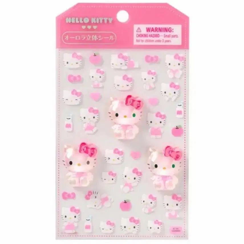 [BUNJANG] Sanrio Charameki Seal Friends Aurora 3D Bonbon Stickers / 산리오 오리지널 캬라메키 씰 프렌즈 오로라 입체 봉봉 스티커