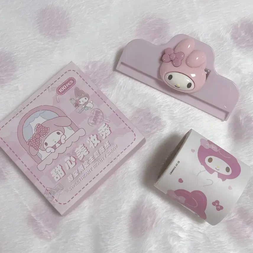 [BUNJANG] Sanrio My Melody Cotton Candy Plush / 산리오 마이멜로디 솜사탕 인형 + 마멜 스티커 등등 일괄
