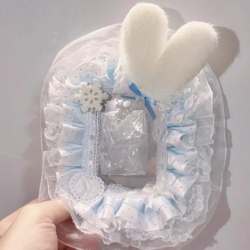 [BUNJANG] Handmade Blue Lace Photocard Holder / 블루 레이스 탑꾸 탑로더 꾸미기 핸드메이드 포카홀더