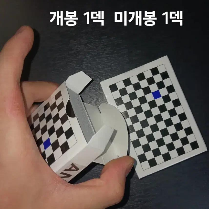 [BUNJANG] Anivone Blue Checkerboard Playing Cards Magic Cards (Set of 2) / 애니원 블루 체커보드 플레잉카드 마술카드 2개