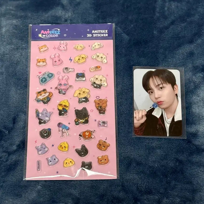 [BUNJANG] ATEEZ ANITEEZ 3D Lenticular Stickers Bundle Set (includes Jongho Photocard) / 에이티즈 애니티즈 3D 입체 스티커 양도(종호포카포함)