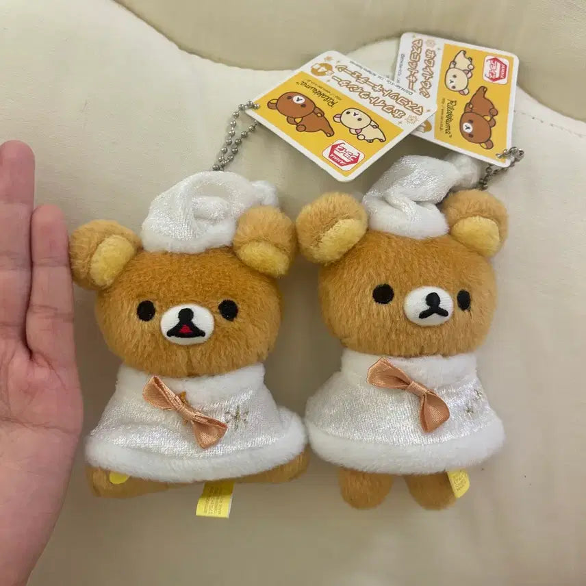 [BUNJANG] Rilakkuma Vintage White Winter Series Mascot Keychain (2014) / 일괄) 2014년 빈티지 리락쿠마 마스코트 키링 화이트 윈터 겨울 시리즈