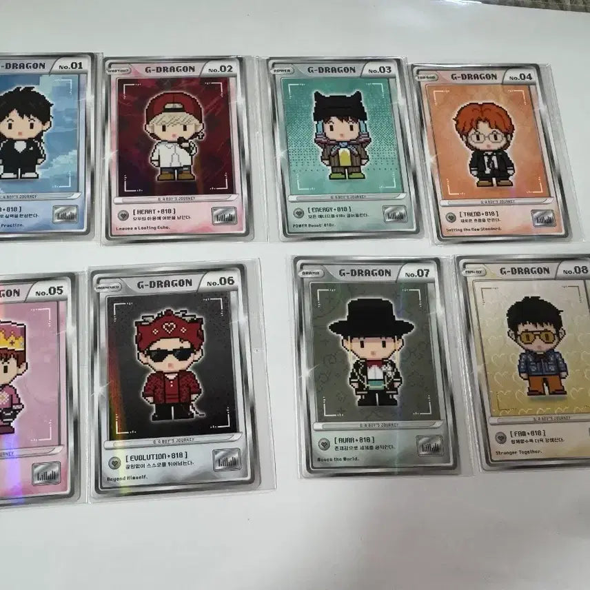 [BUNJANG] G-Dragon Pixel Art Card 8-Type Set / 지드래곤 픽셀아트 카드 8종 세트