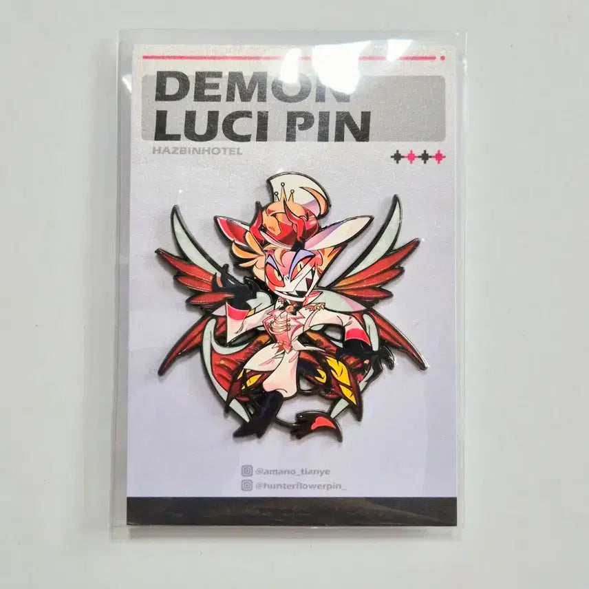 [BUNJANG] Hazbin Hotel Lucifer Metal Pin Badge / 해즈빈호텔 데몬 루시퍼 금속뱃지