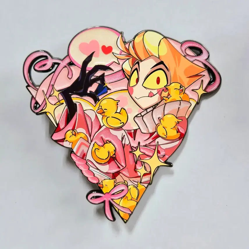 [BUNJANG] Hazbin Hotel Lucifer Fan-Made Metal Pin Badge (Black Plated) / 해즈빈호텔 루시퍼 팬메이드 금속뱃지 흑