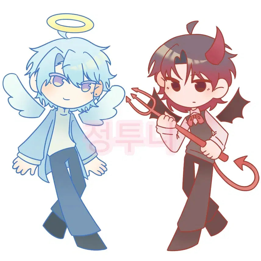 [BUNJANG] Angel &amp; Demon Concept Couple Illustration Commission / MD) 그림 커미션!