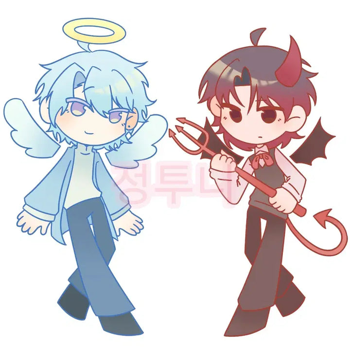 [BUNJANG] Angel &amp; Demon Concept Couple Illustration Commission / MD) 그림 커미션!