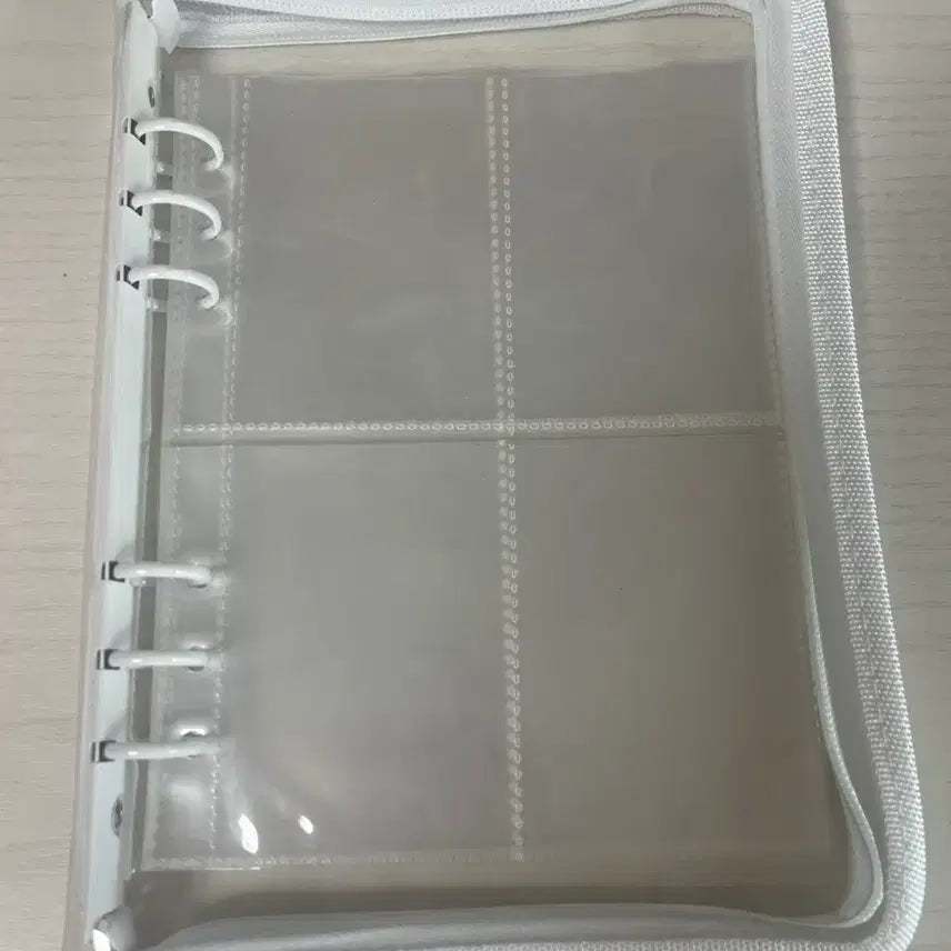 [BUNJANG] 4-Ring Binder with Transparent White Cover / 투명 흰색 4단 바인더