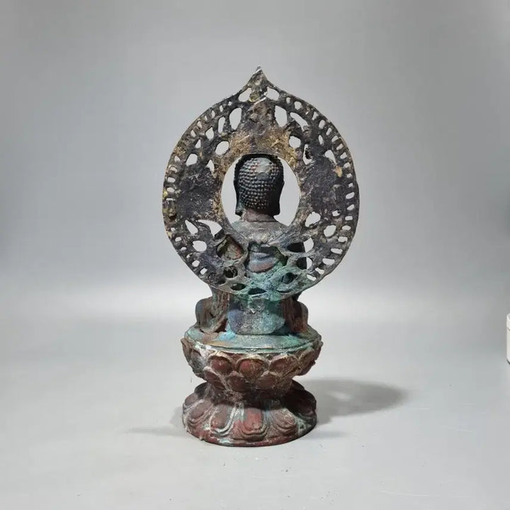 [BUNJANG] Vintage Bronze Seated Buddha Statue / 동 불상 석가모니 좌상 빈티지 장식품. 높이 36