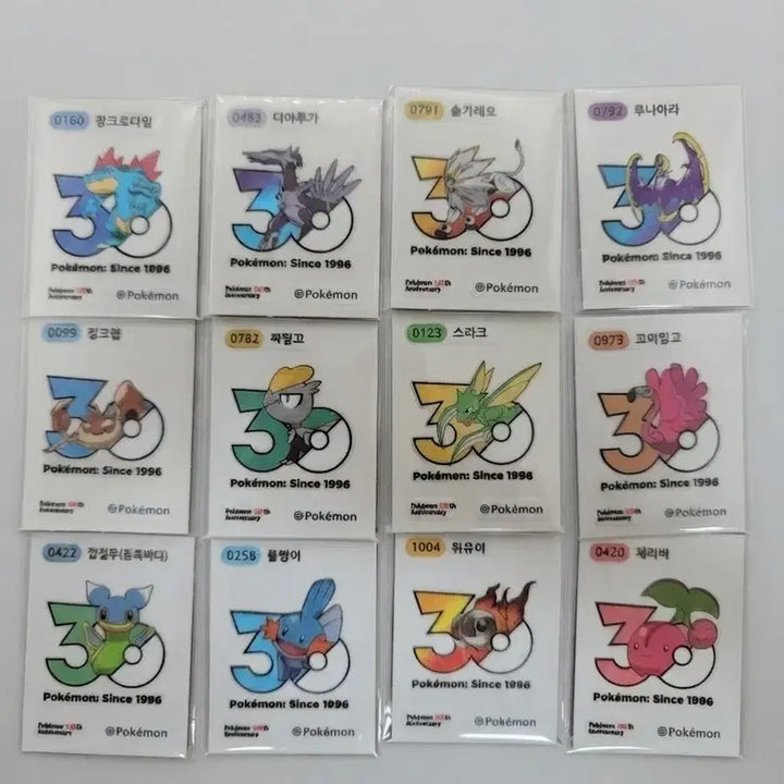 [BUNJANG] Pokemon 30th Anniversary Sticker Set - New 12 Types / 포켓몬 30주년 기념 띠부씰 신상 12종