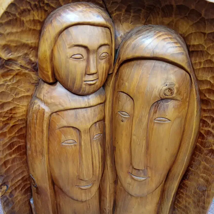 [BUNJANG] Hand-Carved Wooden Sculpture / 한가족 목조각 작품