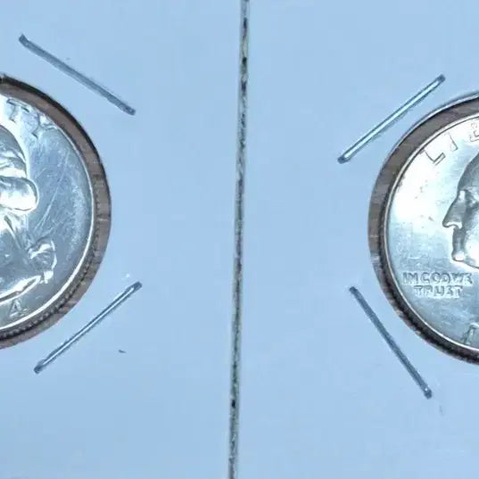 [BUNJANG] 1964 P&amp;D Washington Quarter Silver Coins (2 Uncirculated) / 1964년 P&amp;D워싱턴 쿼터 은화 2점 (완전미사용)