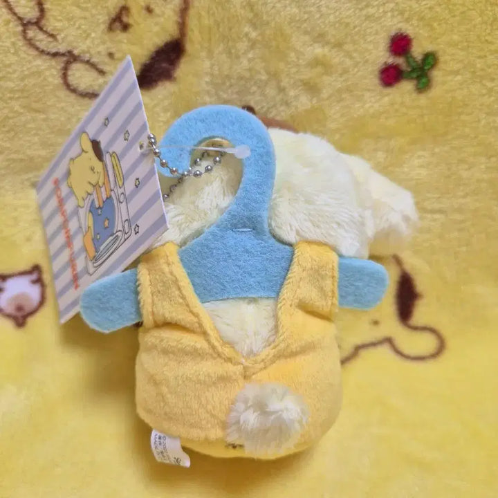 [BUNJANG] Sanrio Laundry Day Series Pompompurin Mascot Keyring Holder / 산리오 빨래하기 좋은 날 시리즈 옷걸이에 걸린 폼폼푸린 마스코트 키링 인형 홀더