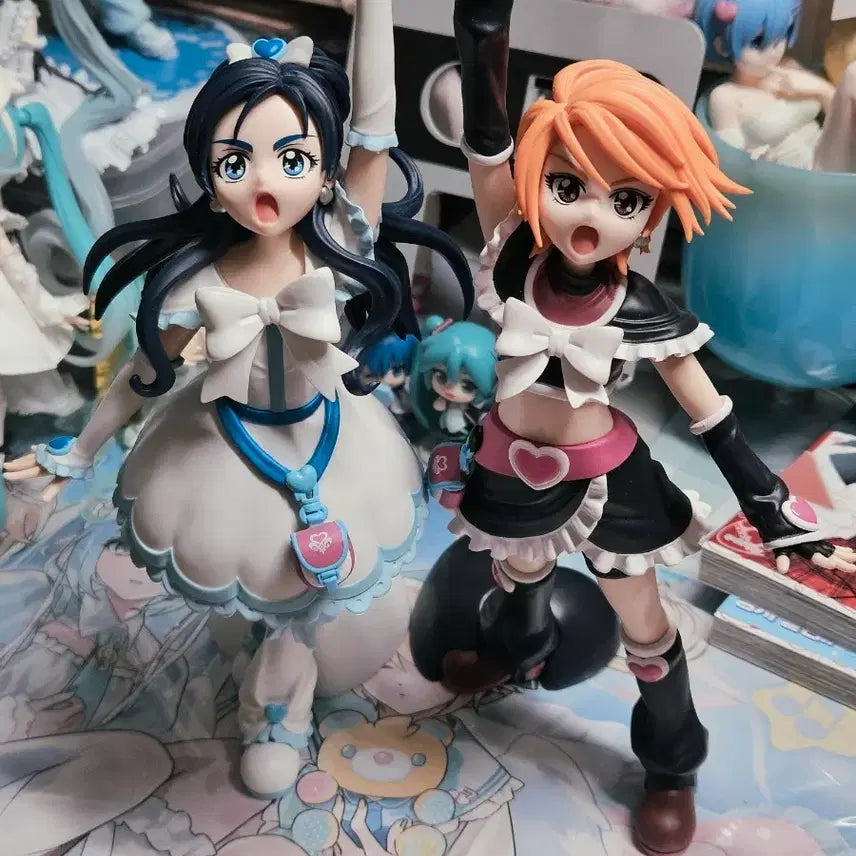 [BUNJANG] Pretty Cure Black &amp; White 2 Figure Set / 빛의 전사 프리큐어 블랙 화이트 피규어 2종 세트