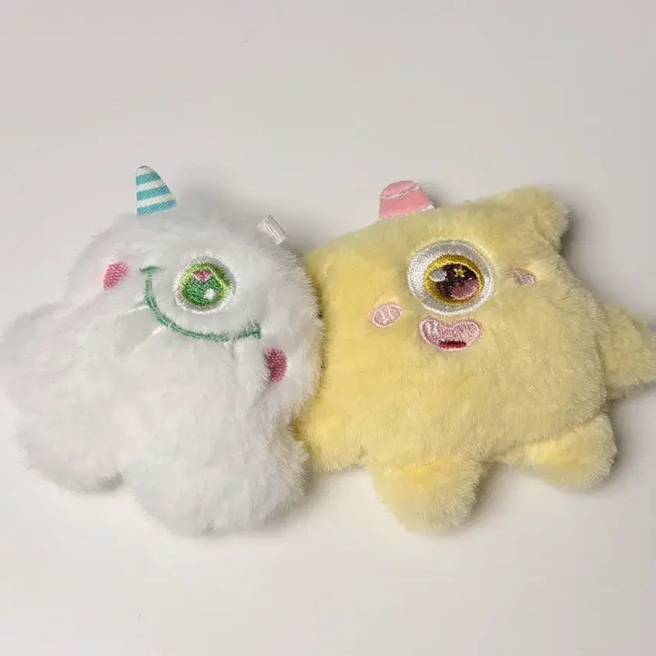 [BUNJANG] White &amp; Yellow Monster Plush Set / 흰색/노란색 몬스터 인형