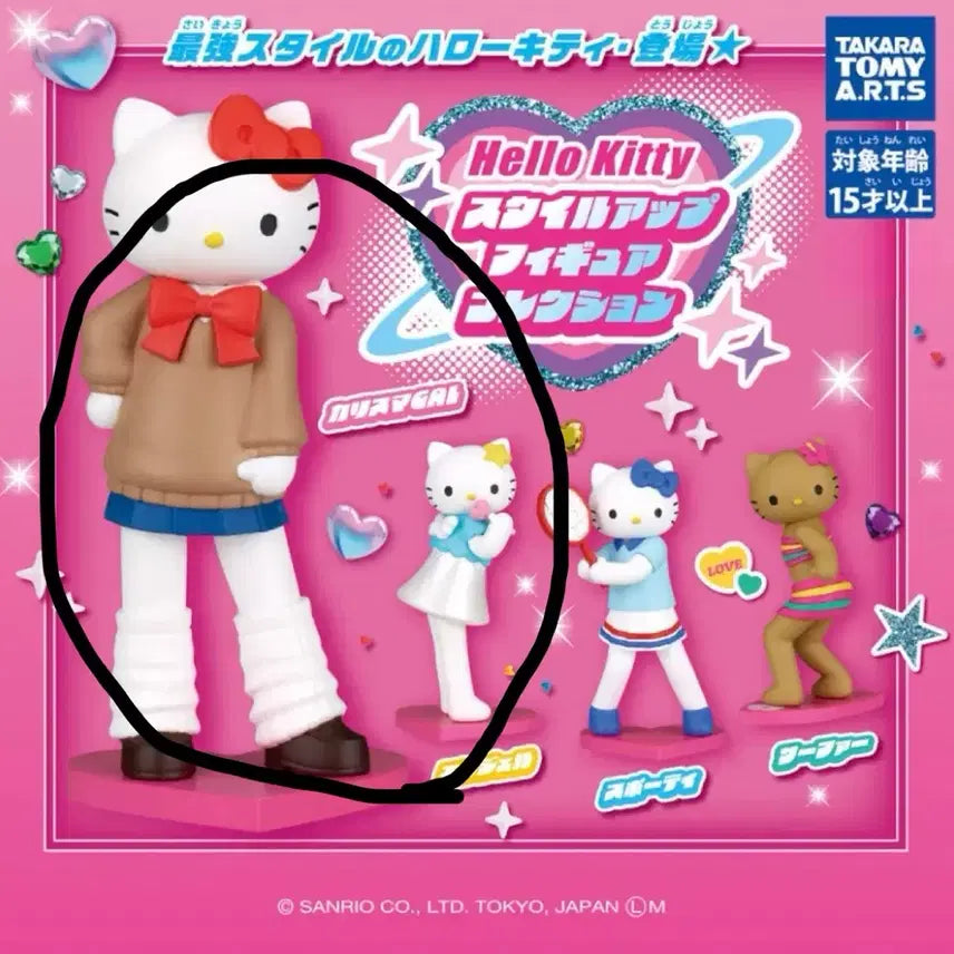 [BUNJANG] Hello Kitty Style-Up Long Leg Kitty Gacha Figures 2 Types Bundle Set / 헬로키티 스타일업 롱다리키티 가챠 피규어 2종 일괄