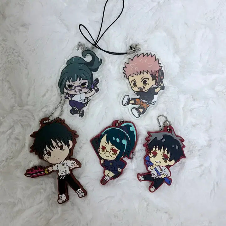 [BUNJANG] Jujutsu Kaisen Acrylic Keychain &amp; Rubber Strap Bundle Set (Yuta, Maki) / 일괄 급처) 주술회전 아크릴 랜덤 키링+러버스트랩 유지 유타 마키