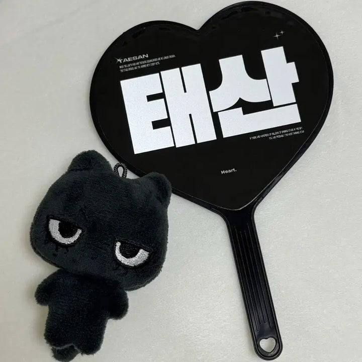 [BUNJANG] BOYNEXTDOOR Taesan Mini Uchiwa &amp; 7cm Plush Set / 원가이하) 태산 미니 우치와 태냐코 인형 보넥도 보이넥스트도어 한태산 포카