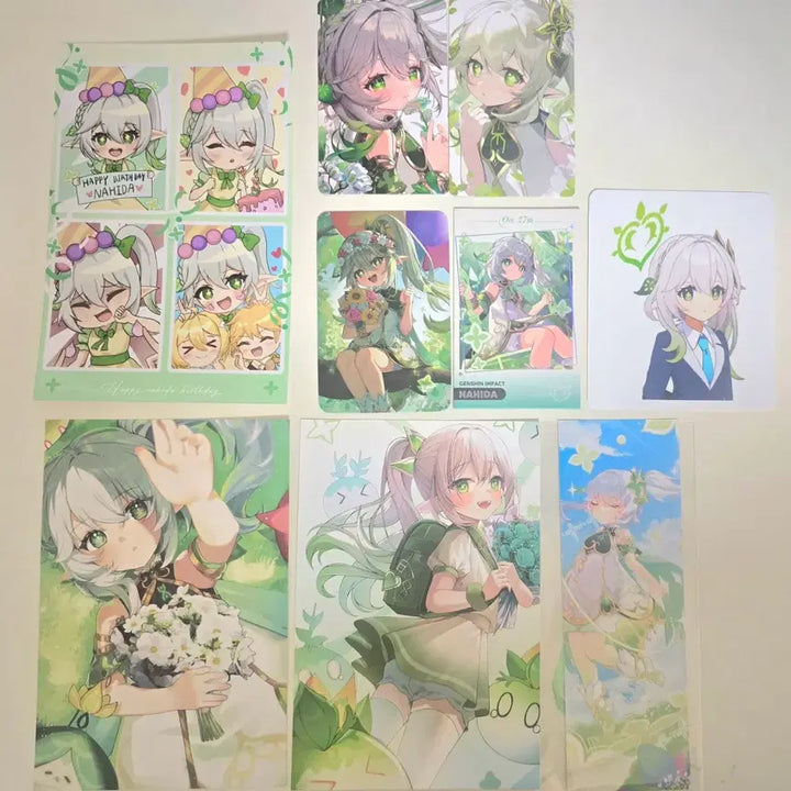 [BUNJANG] Genshin Impact Kusanali Birthday Postcard, Photocard, and Goods Mega Coffee Photocard Bundle Set / 원신 나히다 생일 엽서 포카 및 굿즈 메가커피 포카