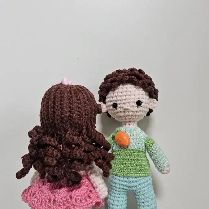 [BUNJANG] Hand-knitted Doll Couple Set / (새상품) 손뜨개인형 &