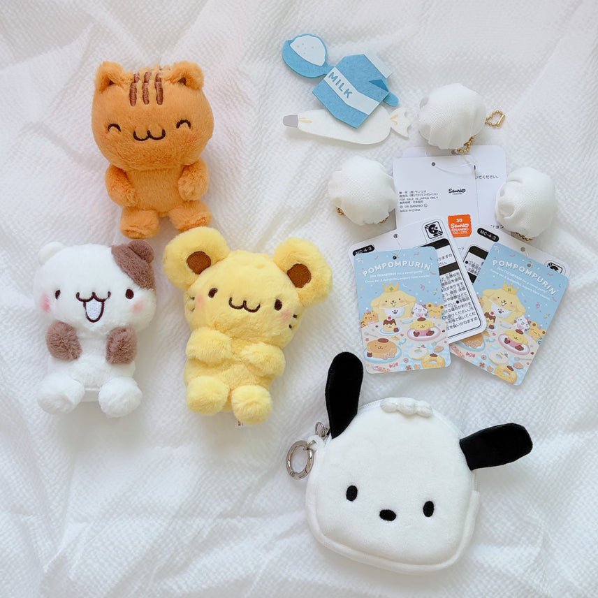 [BUNJANG] Sanrio Pompompurin Japan Limited Sweet Party Cooking Collection Plush Doll / 산리오 정품 폼폼푸린 일본 한정 스위트 파티 쿠킹 컬렉션 인형 머핀 베이글 스콘 키링 30주년 퓨로랜드 팀 푸린