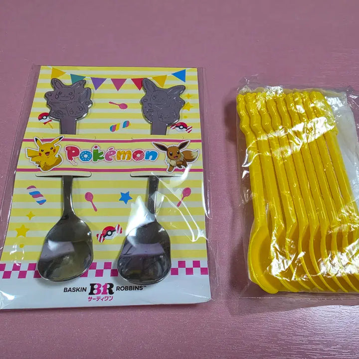 [BUNJANG] Baskin Robbins Japan Pokemon Summer Special Set Stainless Steel Spoons (2 pcs) + Pokemon Sundae Spoons (9 pcs) / 일본 베스킨라빈스 31 포켓몬 섬머 스페셜 세트 스테인리스 스푼 2개 세트+포켓몬 스푼 9개