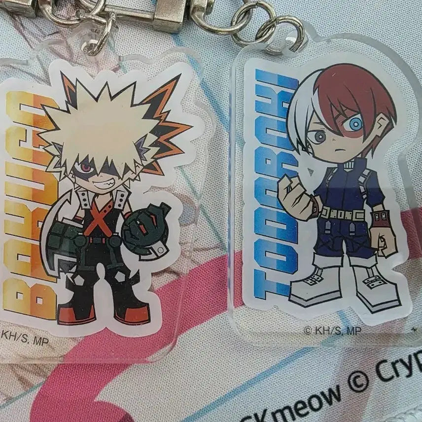 [BUNJANG] My Hero Academia Bakugo Todoroki Acrylic Keyring Set / 나의 히어로 아카데미아 바쿠고, 토도로키 아크릴 키링