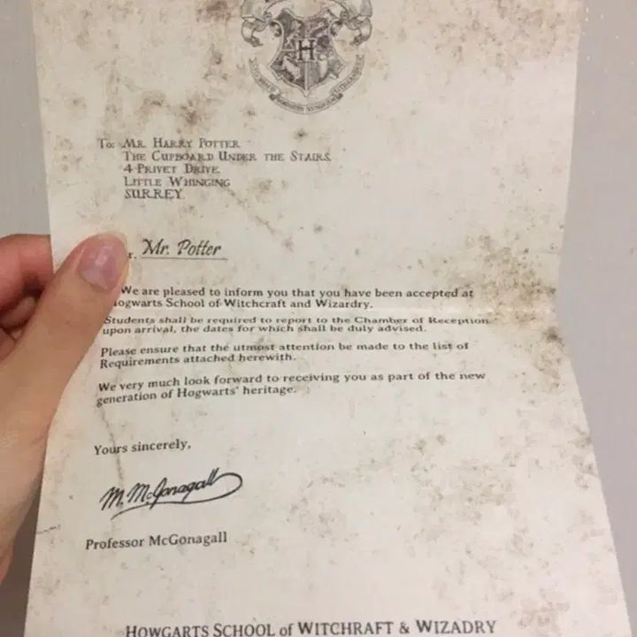 [BUNJANG] Harry Potter Official Acceptance Letter SPao Collaboration / 해리포터 공식 입학 허가증 편지 스파오 콜라보
