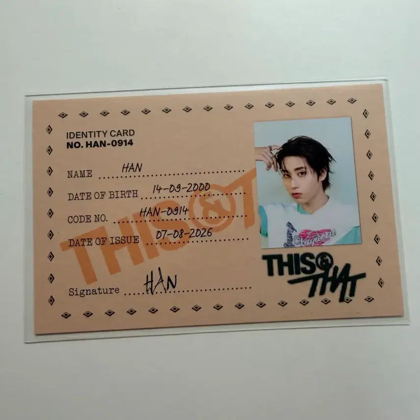 [BUNJANG] Stray Kids HAN J.St. THAT ver. ID Card / 스트레이 키즈 디스앤댓 THAT ver. 한지성 ID카드