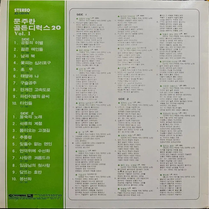 [BUNJANG] Moon Ju-ran Golden Deluxe (Vol.1) LP / 문주란 골든디럭스 (Vol.1) LP