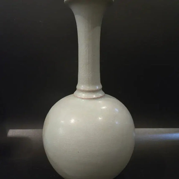 [BUNJANG] Northern Song Dynasty Ru Ware Celadon Straight Neck Vase / 북송 여요청자 현문 봉추병