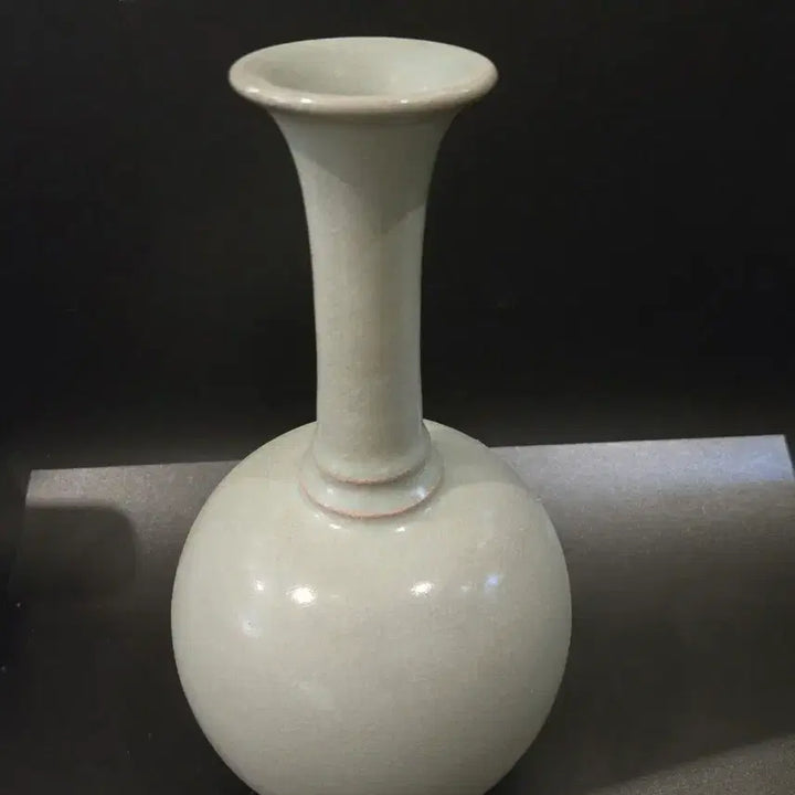[BUNJANG] Northern Song Dynasty Ru Ware Celadon Straight Neck Vase / 북송 여요청자 현문 봉추병