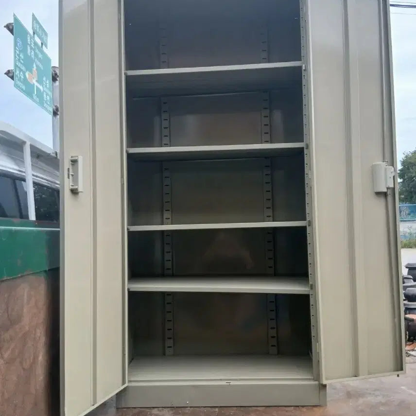 [BUNJANG] Beige 2-Door Steel Cabinet Storage 85x36x178cm / 철제 캐비닛 수납장 2도어 베이지색85x36x178cm