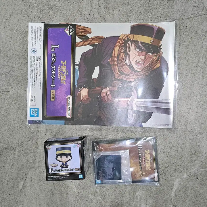 [BUNJANG] Golden Kamuy Ichiban Kuji Bundle Set (E Prize Chokonokko, H Prize Acrylic Stand, I Prize Illustration Sheet) / [골든카무이] 이치방쿠지 일괄 - E상 I상 H상 - 초코노코, 아크릴스탠드, 일러스트시트