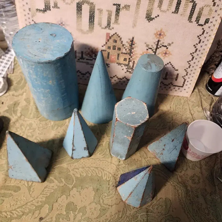 [BUNJANG] Vintage Wooden 3D Model Set - 1970s Educational Toy / 옛날 국민학생 교육용 나무 입체모형1970년대 8개에39000원