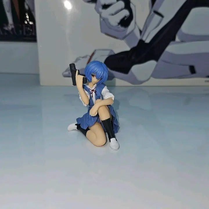 [BUNJANG] Evangelion Rei Ayanami Figure with Pistol (Young Ace Bonus) / 에반게리온 영에이스 부록 아야나미 레이 피규어 권총