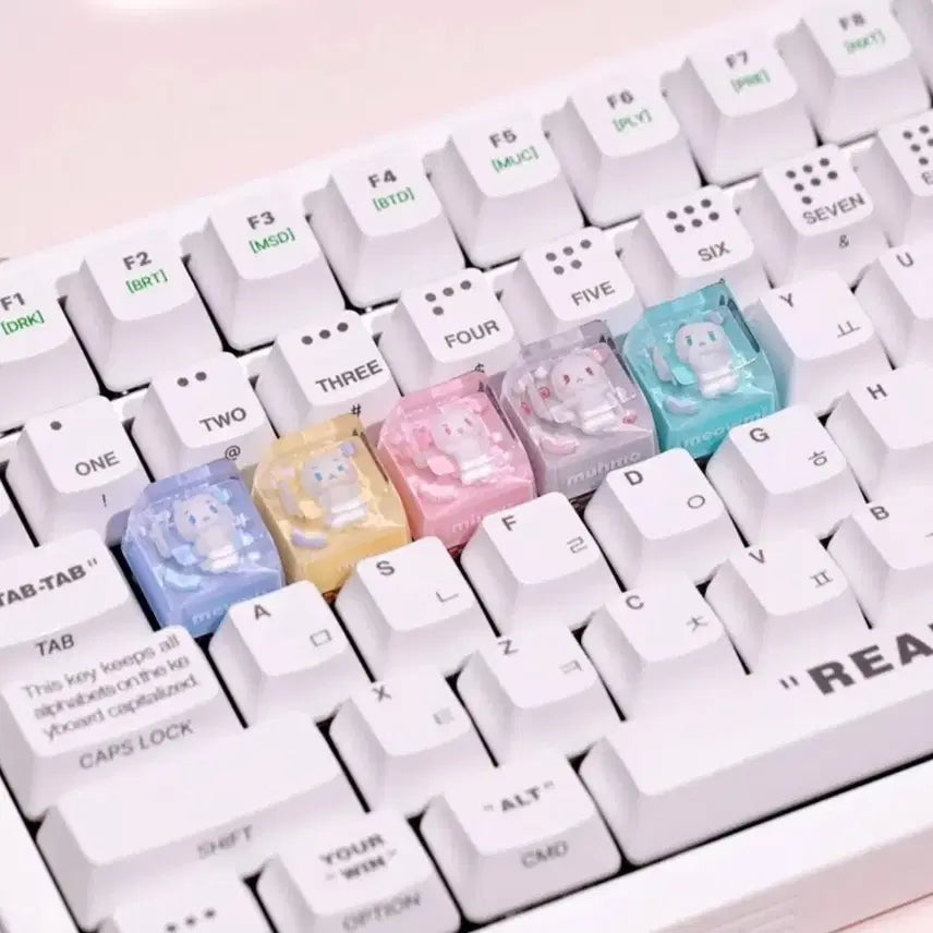 [BUNJANG] PlaYve MMMM BABY MeMeMiMu Resin Keycap 5-Piece Bundle Set / 플레이브 MMMM BABY 므메미무 레진 키캡 몌무 뫄 미므 므모 먀미 5종 일괄