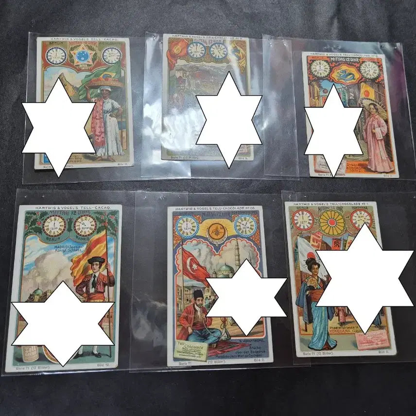 [BUNJANG] 1920s Rare Korean Flag, Haetae Advertising Cards (12 pcs) / 1920년대 희귀 태극기, 해태 광고용 카드 고서 12장
