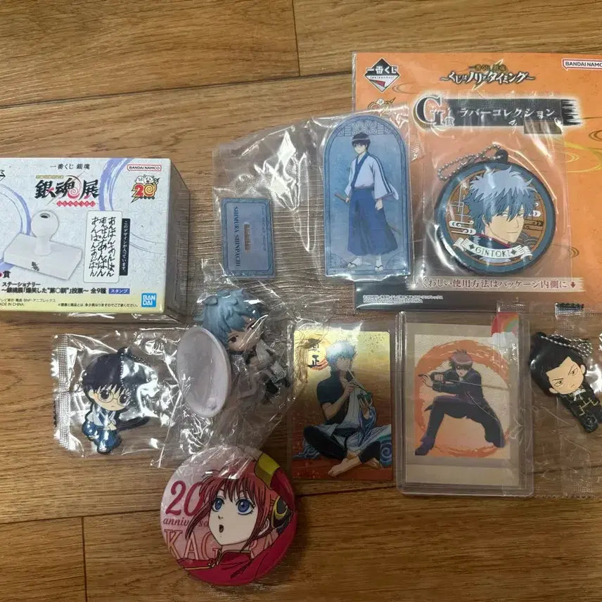 [BUNJANG] Gintama Merchandise Set - Stamp, Acrylic Stand, Keychain, Badge / 은혼 굿즈 세트 (스탬프, 아크릴 스탠드, 키링, 뱃지 등)