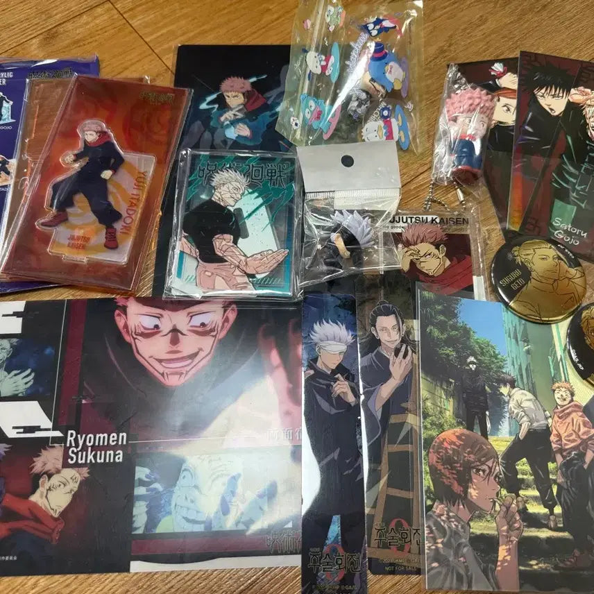 [BUNJANG] Jujutsu Kaisen Merchandise Set Acrylic Keychain, Badge, Photocard / 주술회전 굿즈 세트 아크릴 키링 뱃지 포토카드