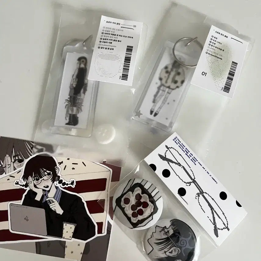 [BUNJANG] Ginger Keyring Can Badge Bundle Set / 진저님 키링 캔뱃지 통판